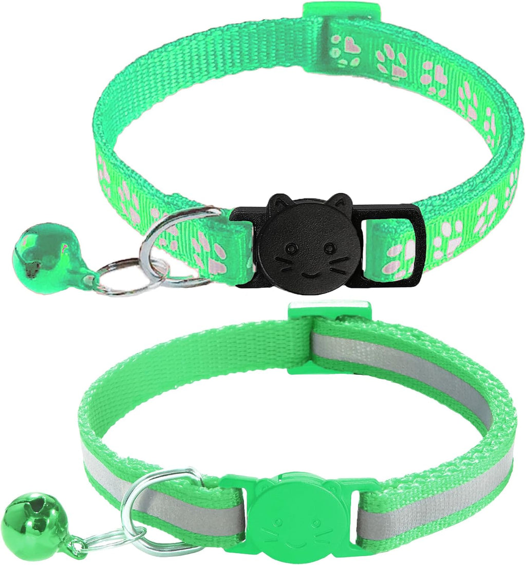 2 Pack Breakaway Cat Collars with Bells, Reflective Design and Claw Print Design, Safety Buckle Kitten Collars Adjustable from 7.5 to 12.5 Inches (Sky Blue) - Image 12