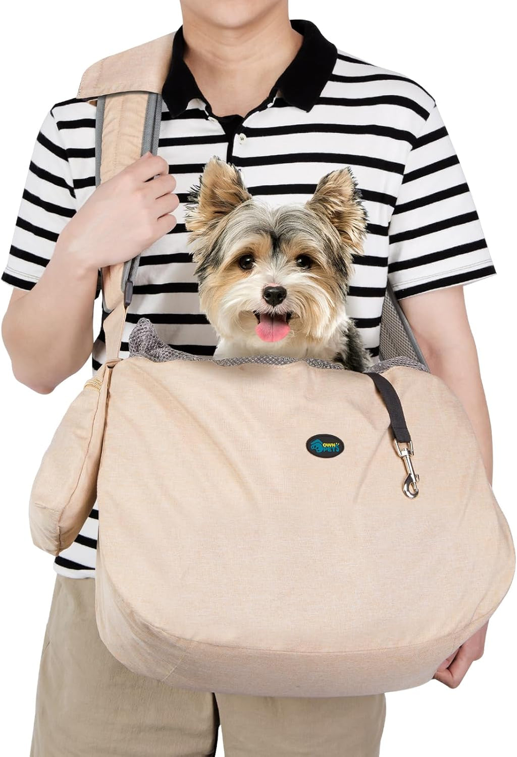 Ownpets Pet Sling Carrier, Fits 15 to 25lbs Extra-Large Dog/Cat Sling Carrier Reversible and Hands-Free Dog Bag with Adjustable Strap and Pocket Shoulder Pad for Outdoor Travel Hiking - Image 10