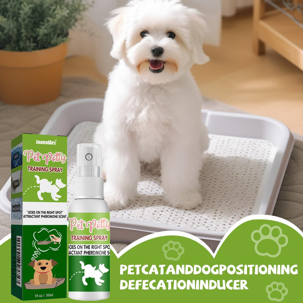 Close up of Joanofarc pet training spray 30ml label