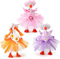 Create-ables 7 inch spring desk goose outfits front view showing pink floral dress style