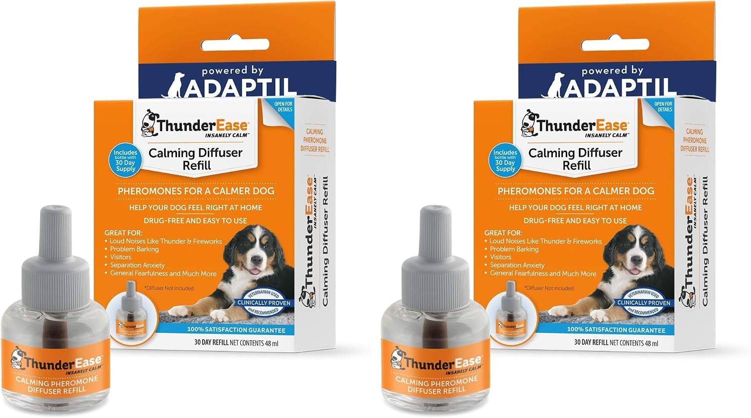 ThunderEase authentic imported dog calming diffuser refill packaging label