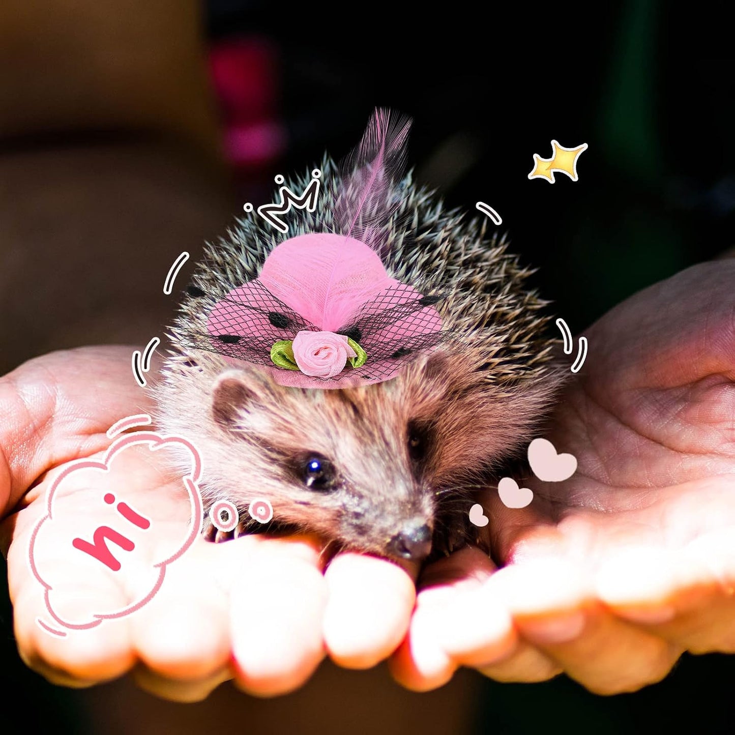 Weewooday feather top tiny pet hats for holiday themed photography props.