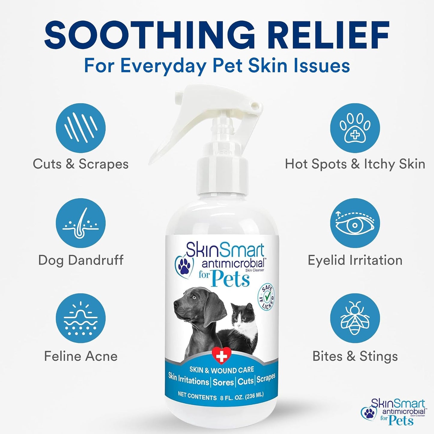 Steroid free anti bacterial pet wound therapy mist application