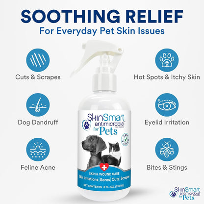 Steroid free anti bacterial pet wound therapy mist application