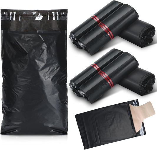 Weekgrat ostomy pouch disposable bags front view showing the pack of three hundred black sacks for premium medical waste disposal.