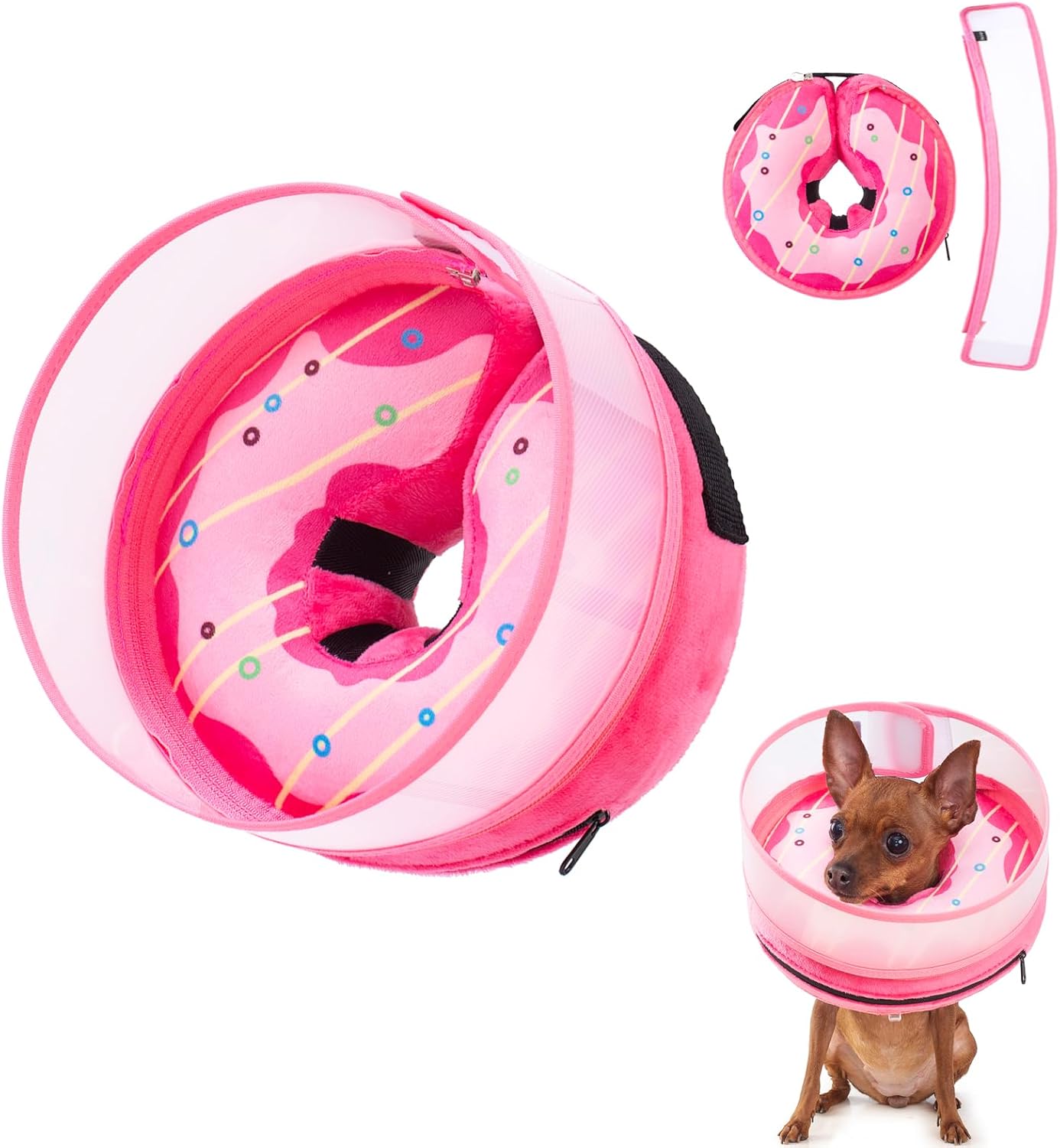 Inflatable Dog Cone Collar for Large Medium Small Dogs, Soft Dog Donut Collar Adjustable Recovery Cone for Pets After Surgery, Extra Enhanced Anti-Licking Guard Shield for Pets (Large, Orange) - Image 12