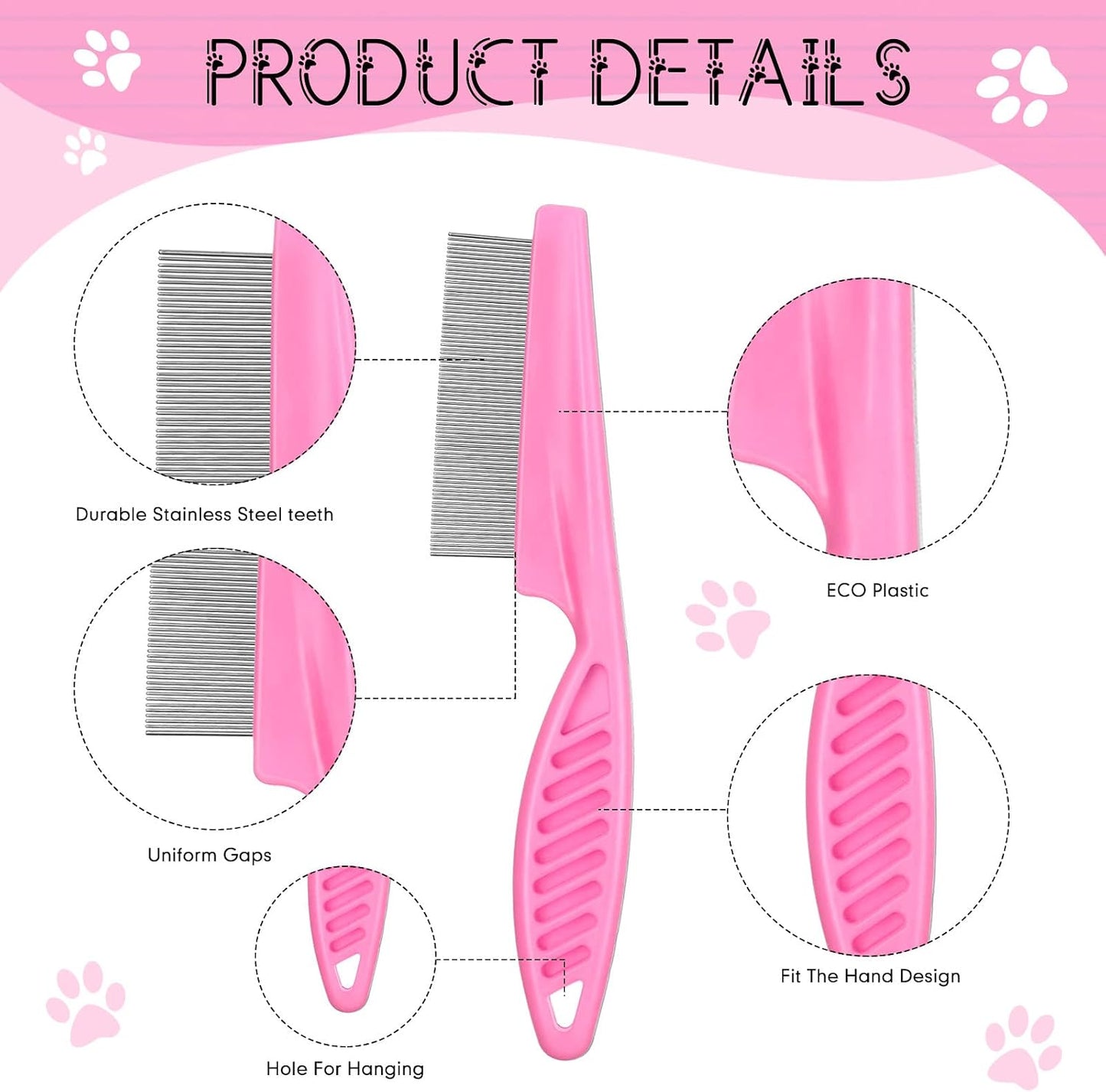 Ergonomic non-slip handle design of Nuogo flea remover tool