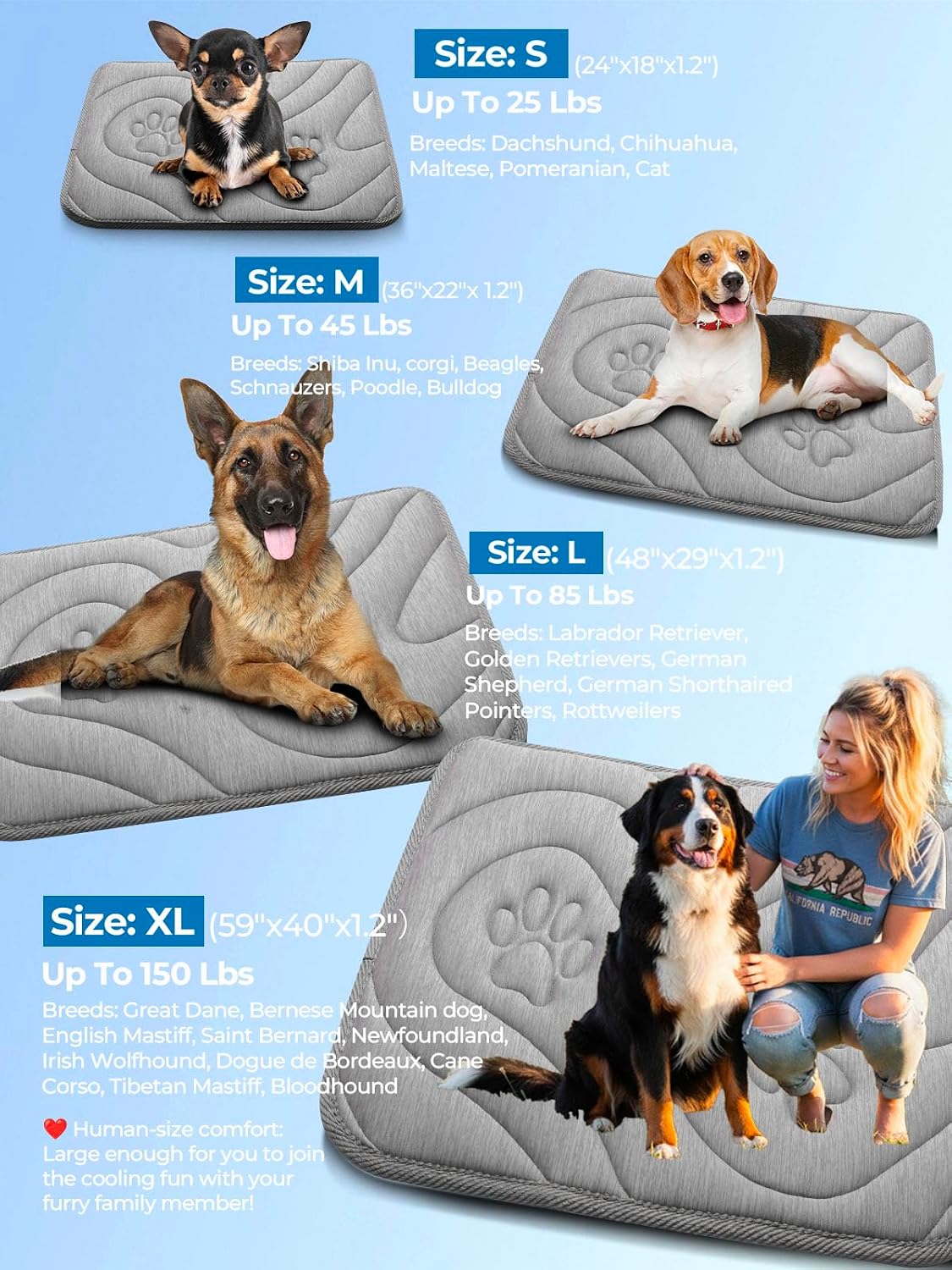 Anti-slip bottom detail of Pawhoo dog cooling mat