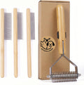 Juyoolumin 4-in-1 bamboo pet grooming kit front view
