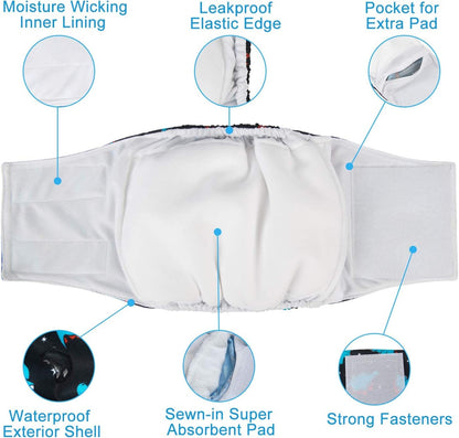 Premium leakproof male dog diaper small size interior microfiber lining