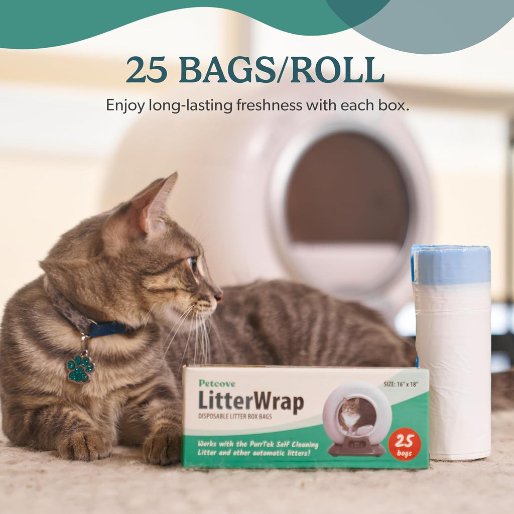 PetCove LitterWrap disposable liner refills showing thick tear resistant material layers