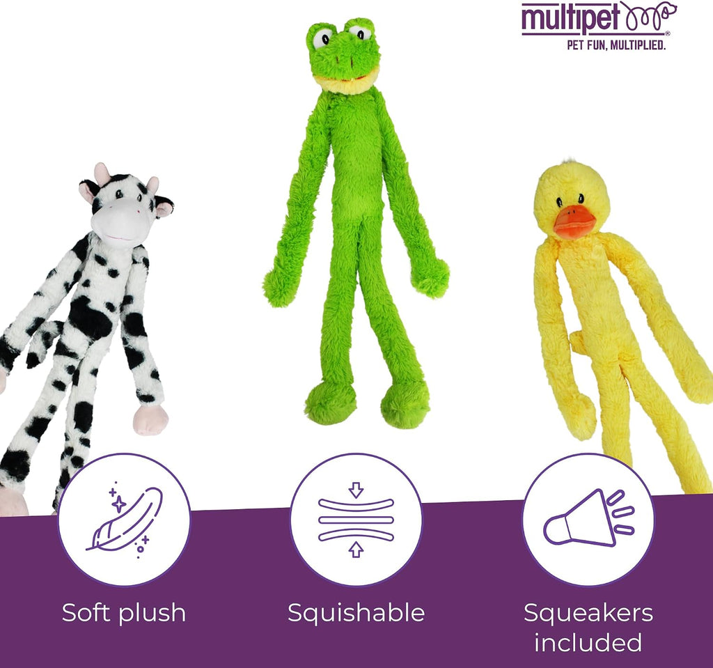 Close up of Multipet Slevin frog plush fabric texture