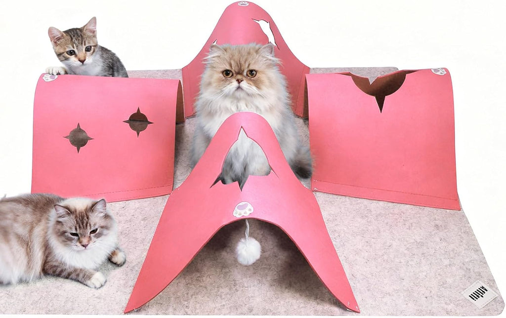 Cat Toys Tunnel for Indoor Cats, Interactive Cat Enrichment Furniture with Plush Ball for Small Animals Pets, Kittens, Rabbit Cave Accessories - Image 10
