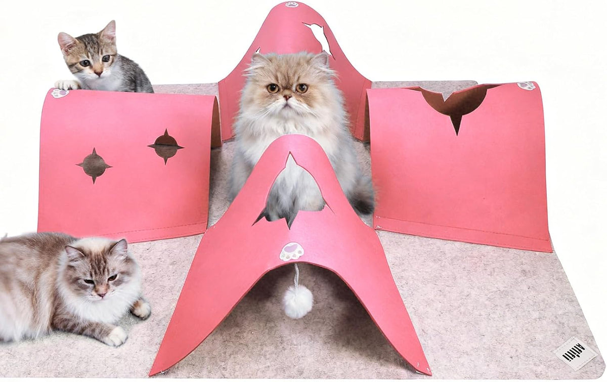 Cat Toys Tunnel for Indoor Cats, Interactive Cat Enrichment Furniture with Plush Ball for Small Animals Pets, Kittens, Rabbit Cave Accessories - Image 10