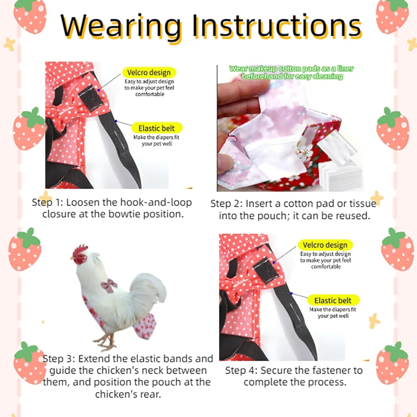 MANON ROSA washable duck diaper emphasizing the secure button closure mechanism
