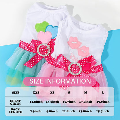 Yorkie puppy wearing the XX-Small cute princess tutu outfit pack