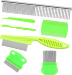 Lamoutor 7 Pieces Pet Flea Comb set front view