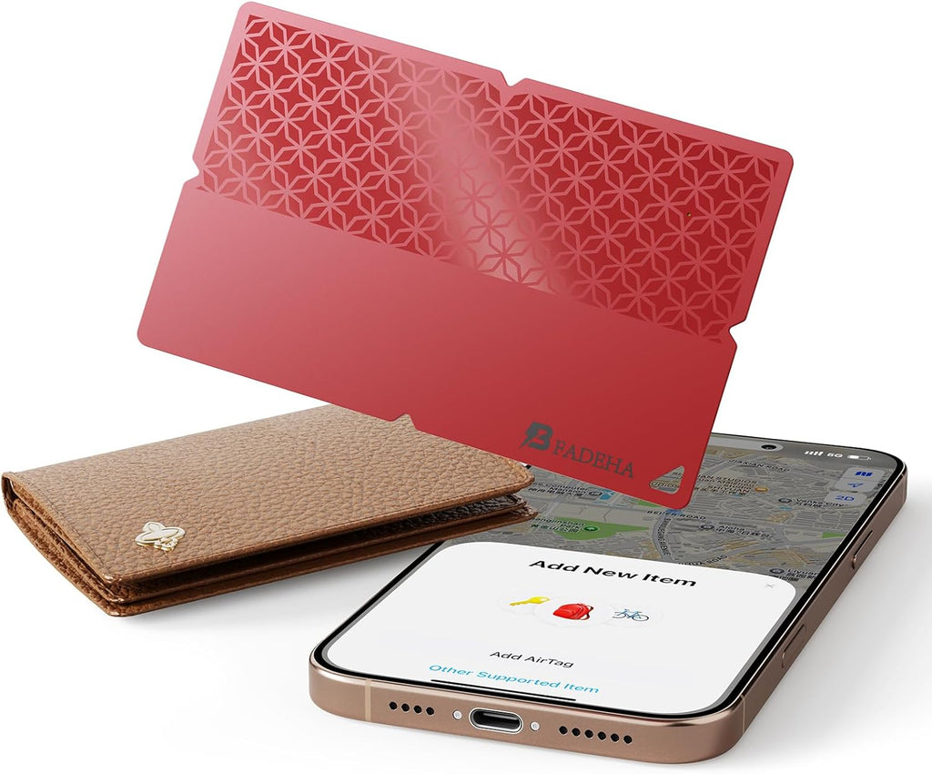 Bfadeha MFi certified smart wallet tracker card front view