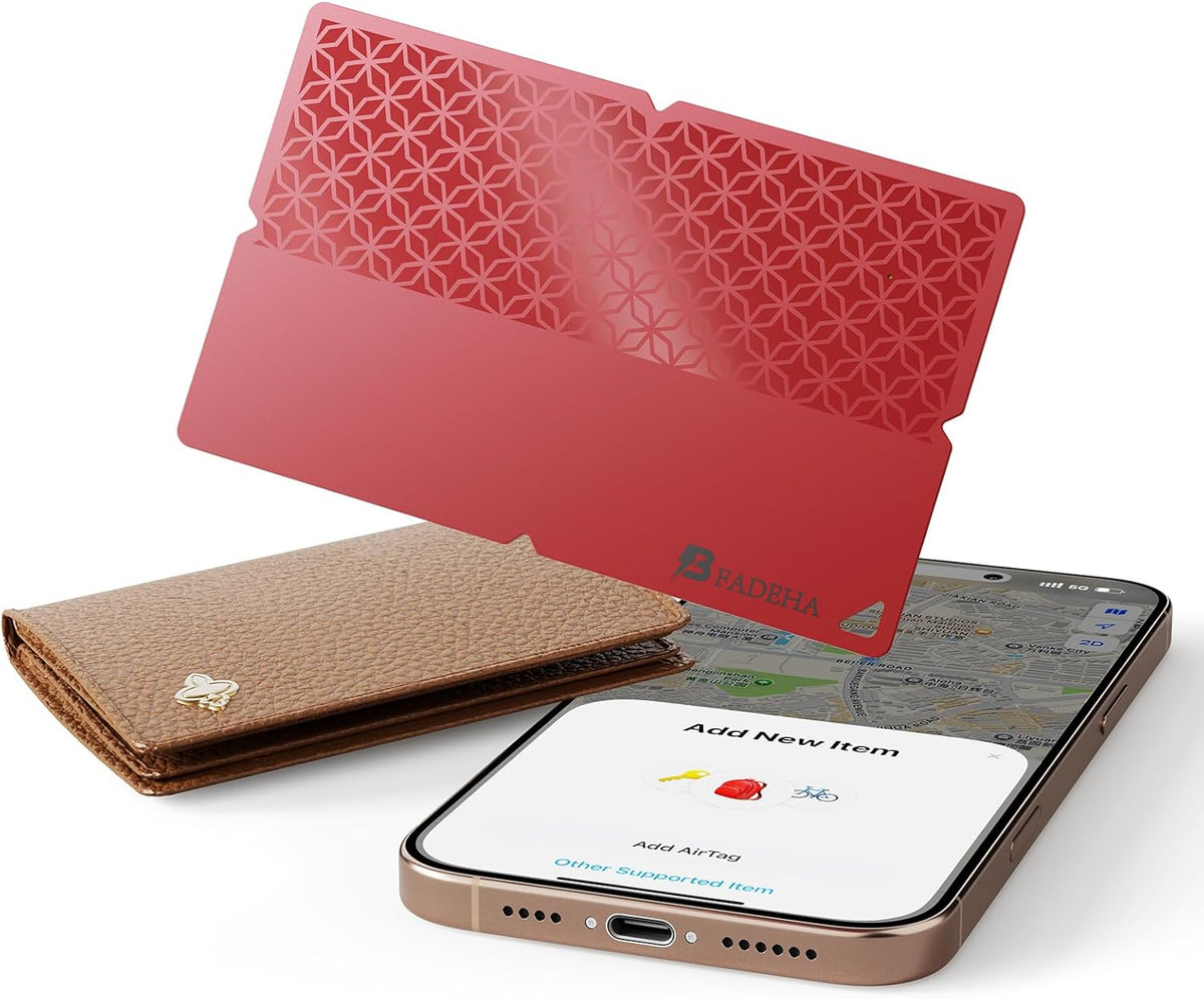Bfadeha MFi certified smart wallet tracker card front view