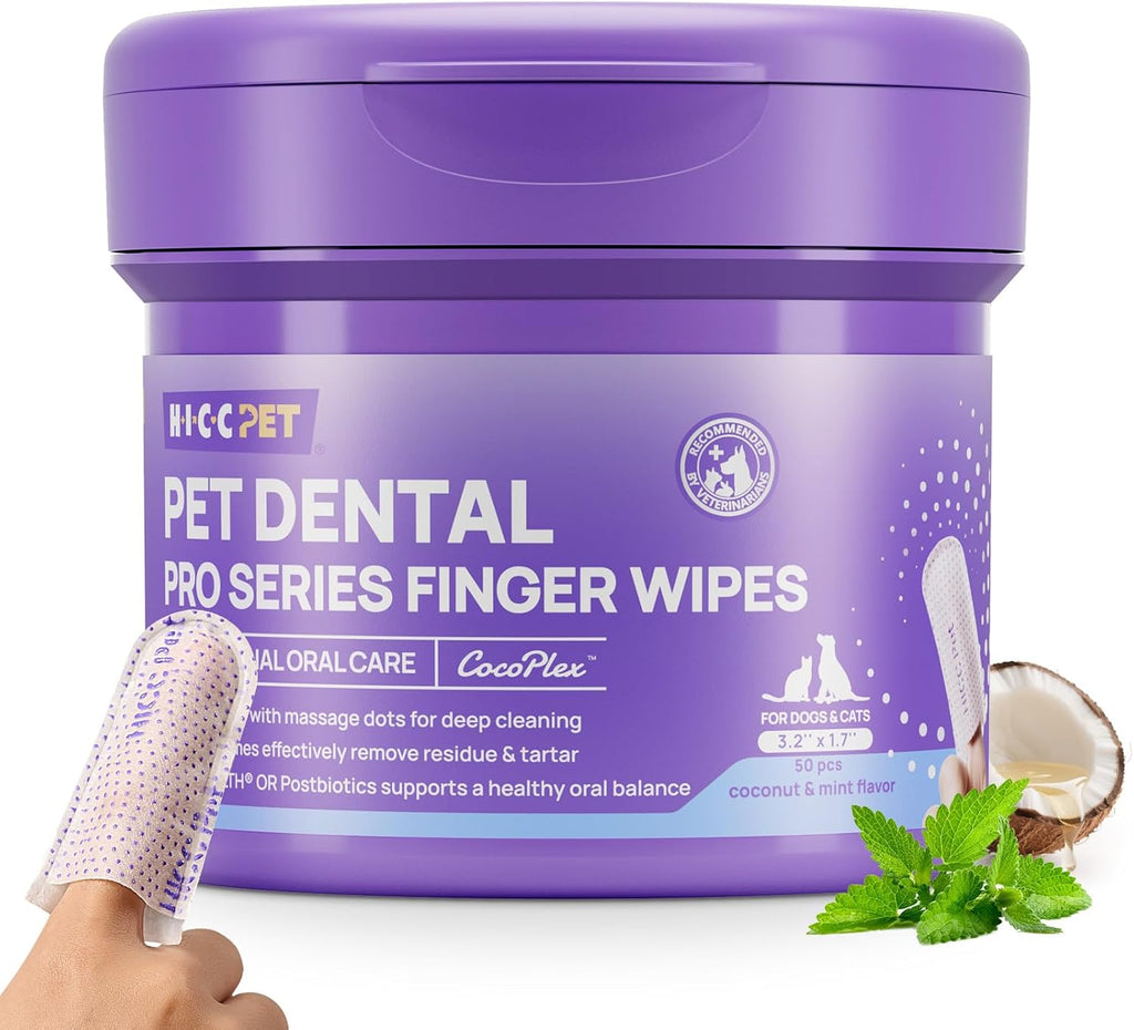 HICC Pet Teeth Cleaning Wipes for Dogs & Cats, Vet-Recommended Remove Bad Breath & Plaque & Tartar Buildup, Dog Tooth Brushing Kit, Dog Breath Freshener, Dogs Toothbrush & Toothpaste Alternatives - Image 13