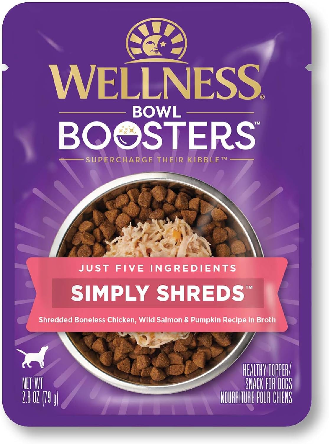 Healthy natural wet dog food mixer with real diced carrots and shredded meat