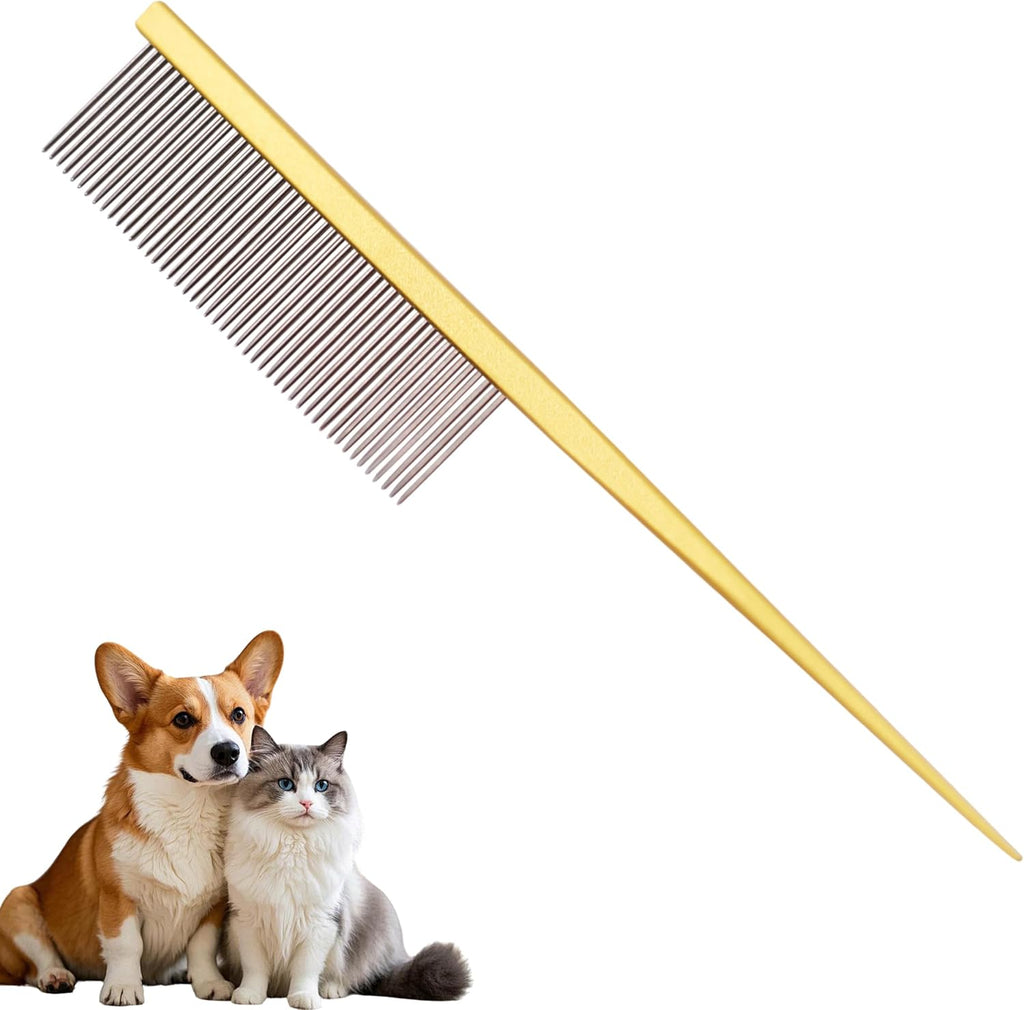 Grooming Pet Comb Rat Tail Dematting Cat and Dog CombRounded Ends Design for Safe Tangle Removal, Hairstyling, MassageLoose Hair RemovalPrevent IrritationFluffing Paws,Face,Tail,Remove Tear Stain - Image 11