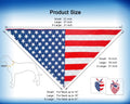 CozyHaus dual layer pet triangle scarf displayed flat to showcase the reversible stars and stripes layout.