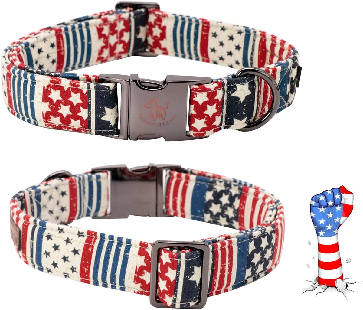 Side view of adjustable holiday dog collar for medium breeds