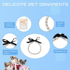Side profile of Daovace pet rhinestone jewelry on puppy