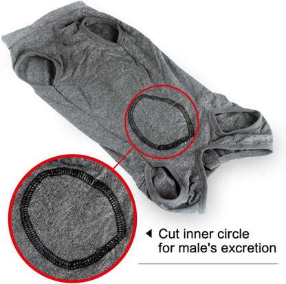Dotoner alternative pet cone vest adjustable snaps on a grey fabric