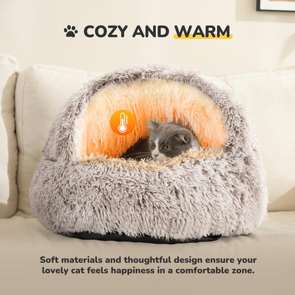 Top view of Catism round self-warming pet bed