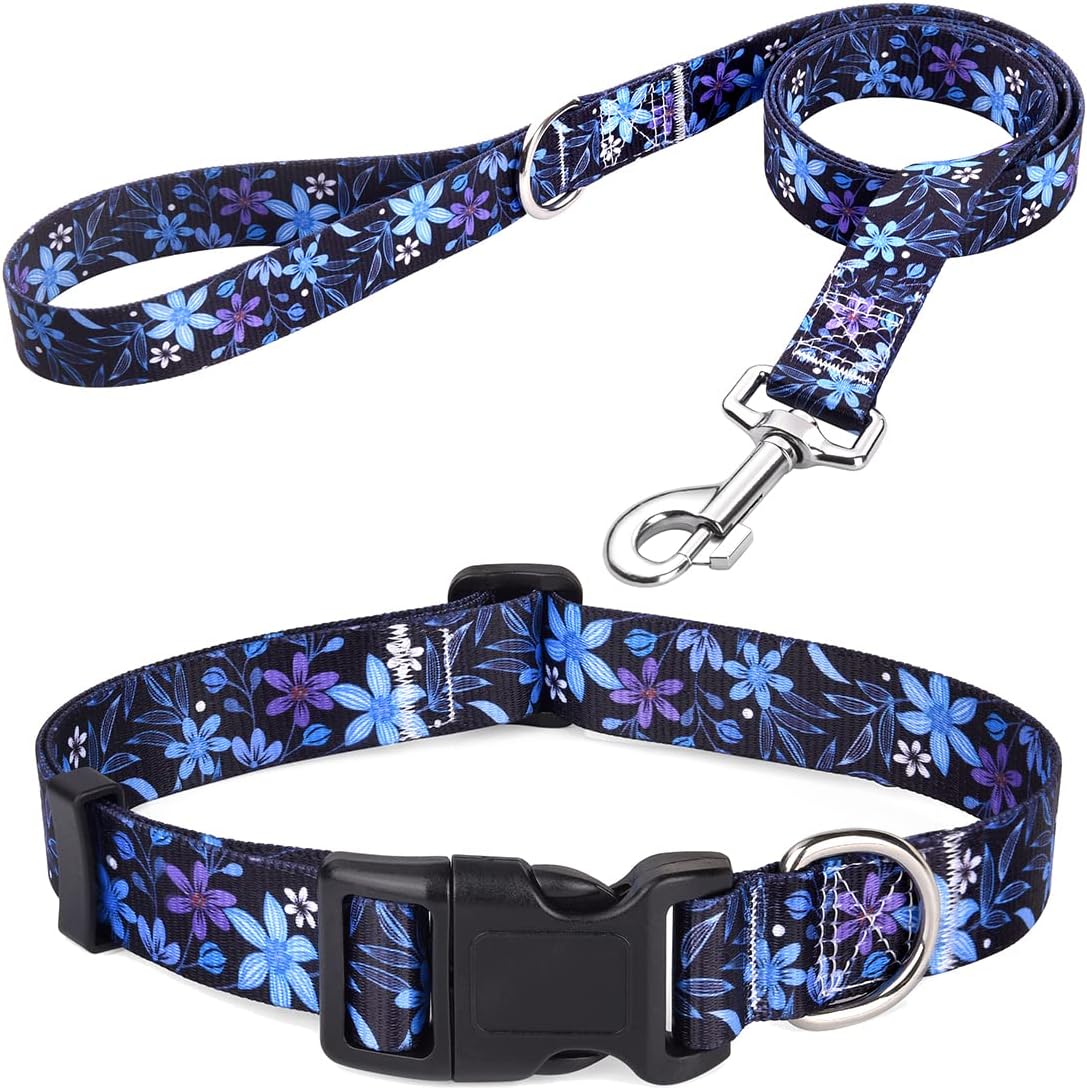 Mihqy Dog Collar with Bohemia Floral Tribal Geometric Patterns - Soft Ethnic Style Collar Adjustable for Small Medium Large Dogs(Floral Pink,M) - Image 12