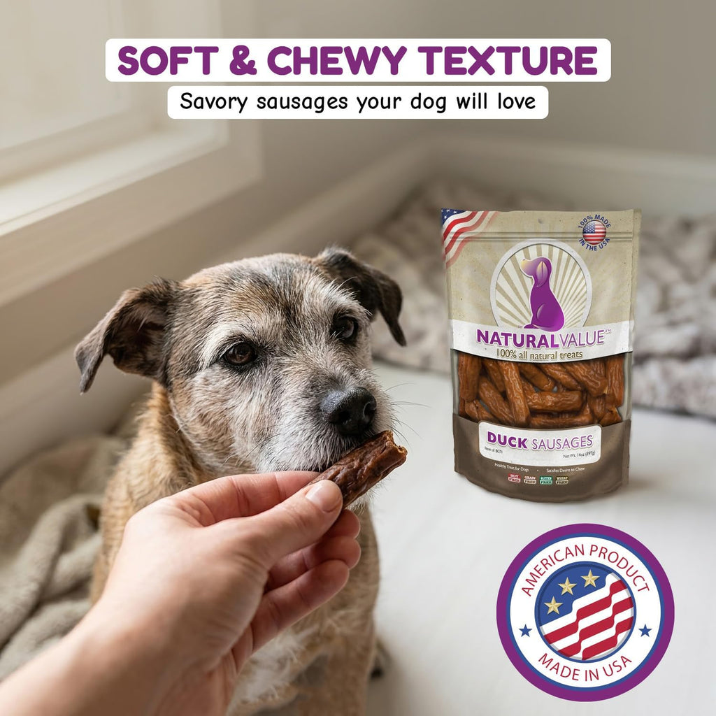 Natural duck jerky snacks for large and small breed dogs
