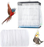 Folded Pusnmi black nylon bird cage netting for easy storage.