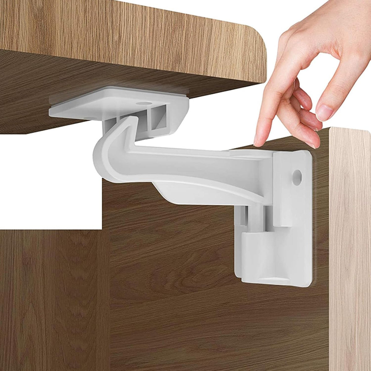 Pabesim upgraded invisible baby proofing cabinet latch locks front view