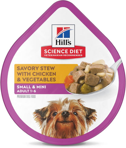 Hill's Science Diet Small & Mini, Adult 1-6, Small & Mini Breeds Premium Nutrition, Wet Dog Food, Variety Pack: Chicken & Vegetables; Salmon & Vegetables Stew, 3.5 oz Tray Variety Pack, Case of 12 - Image 13