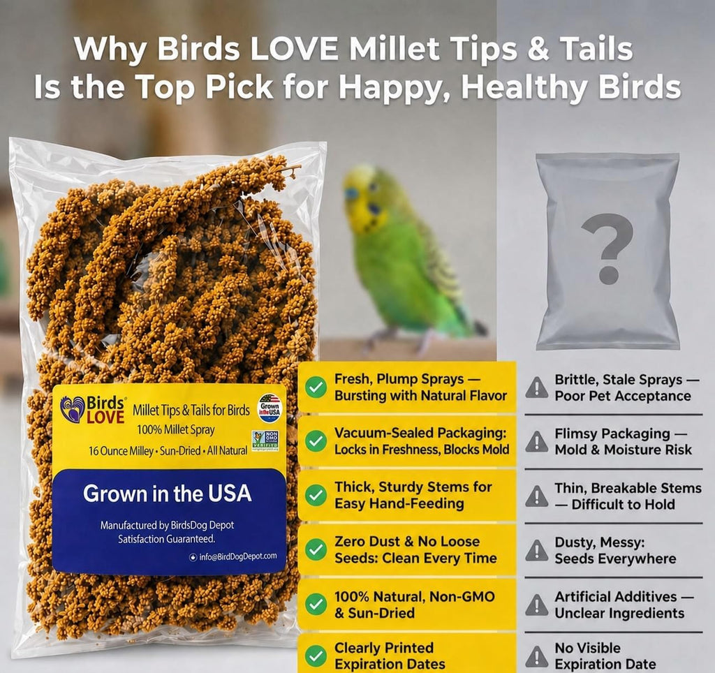 Birds LOVE premium bird food ingredient label