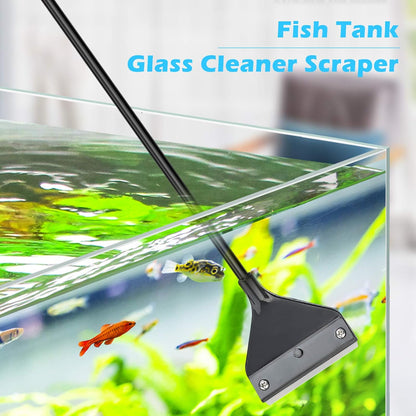 Pronetcus fish tank cleaner tool showing the long handle extension for deep aquarium maintenance