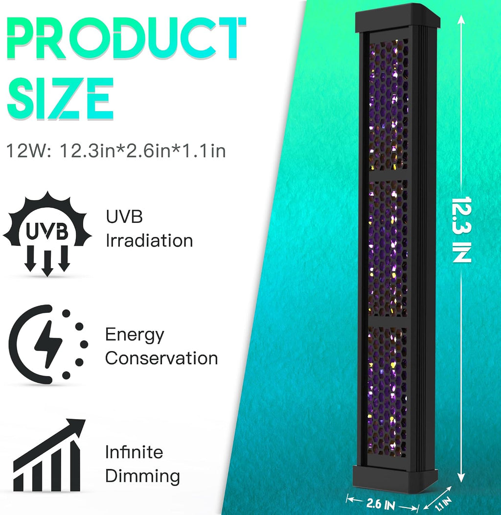 Eckpo 12W reptile habitat lighting unit with timer settings