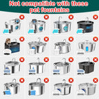 Cat Water Fountain Filter 16Pcs Fit 101oz/3L Stainless Steel Pet Fountain - Image 3