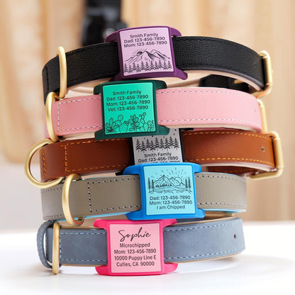 Durable non toxic silicone dog tracker holder being stretched over a collar strap