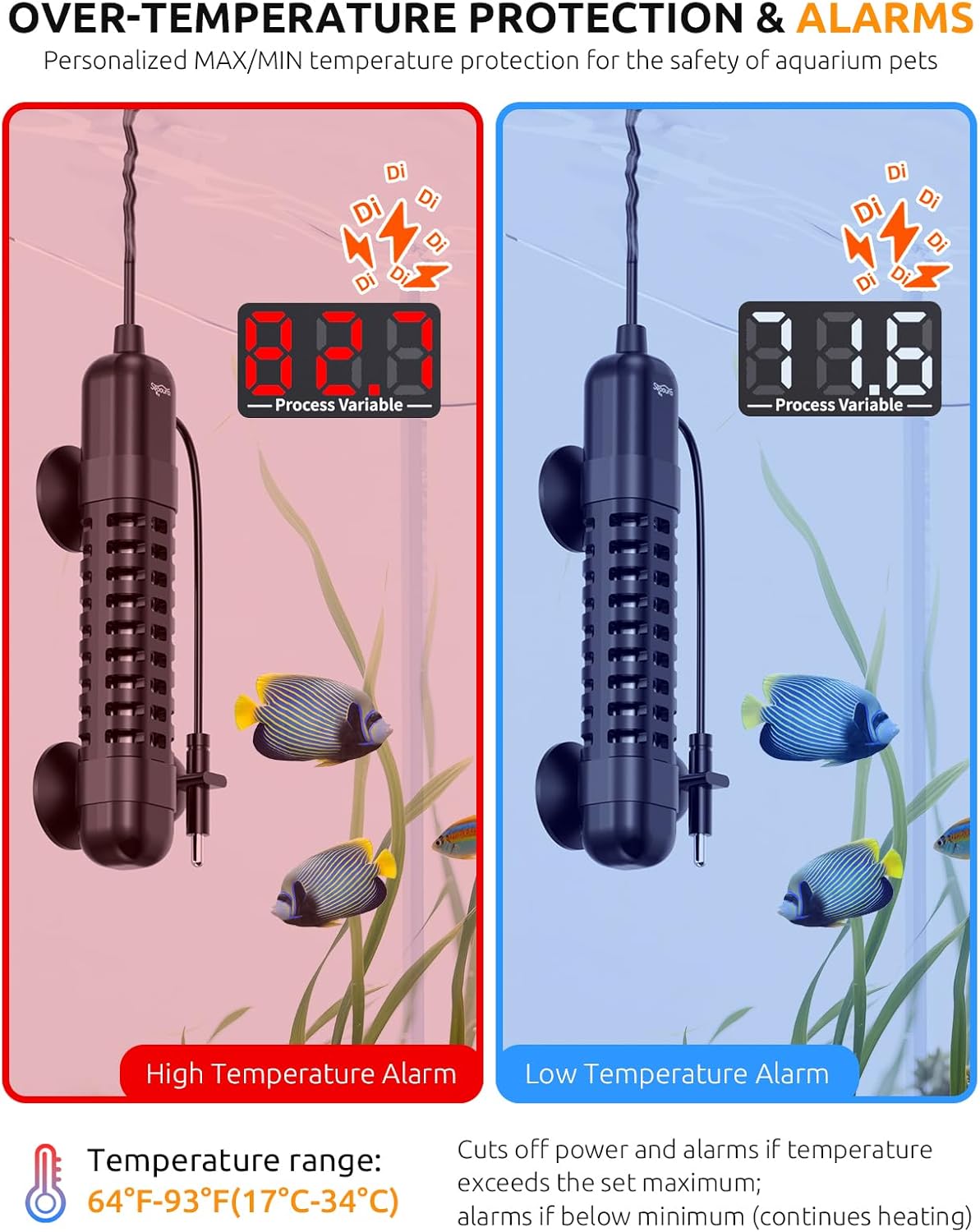 Seaoura aquarium heater external digital controller display