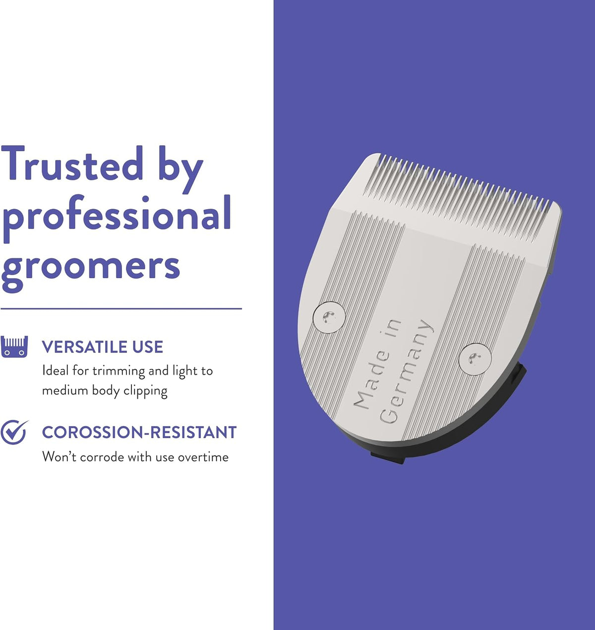 Wahl professional surgical grade pet grooming trimmer blade showing detailed alignment teeth