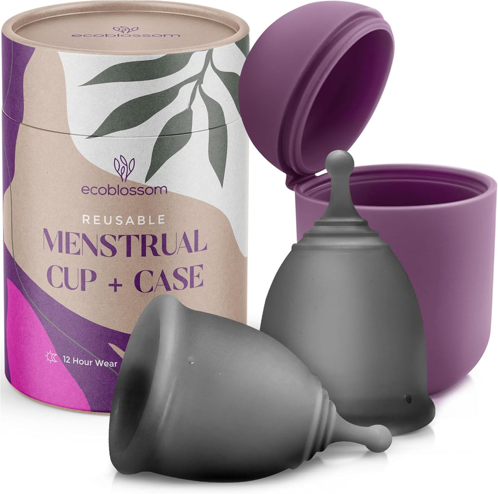 EcoBlossom Reusable Menstrual Cup front view medical grade silicone.