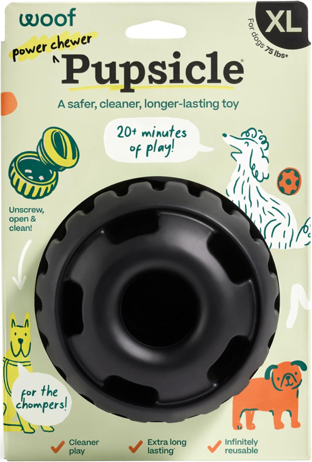 WOOF Power Chewer Pupsicle - Durable, Long-Lasting Dog Chew Toys for Aggressive Chewers - Keep Your Pup Busy - Easy to Clean - Toys for Medium and Large Dogs 25-75 lbs - Image 10