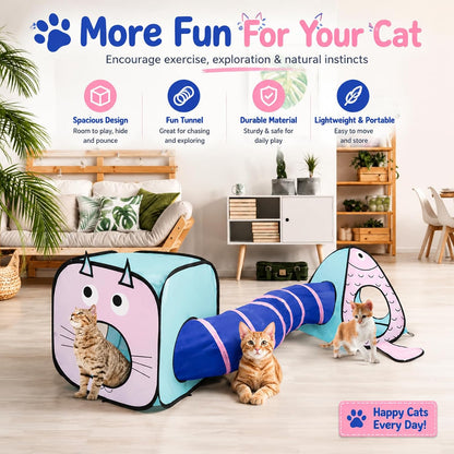 Close up of the crackle paper cat tunnel fabric and protective steel frame