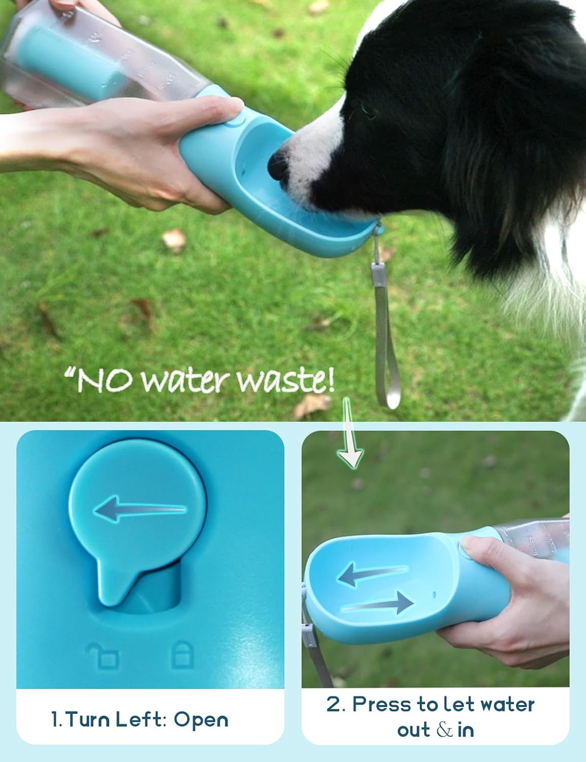 MoonyMars 10 Ounce puppy travel hydration system close up view