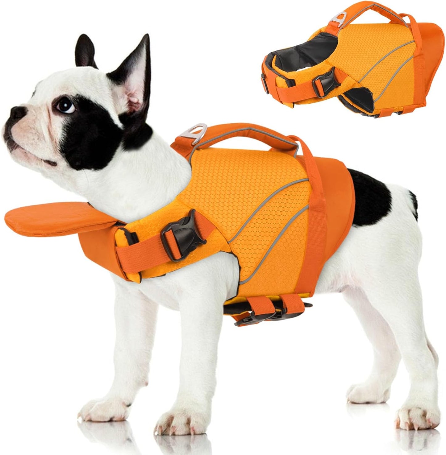 Queenmore Small Dog Life Jacket with Reflective Stripes, Adjustable Life Jacket for Small Dogs, Puppy Swimming Vest High Flotation, Puppy Life Jacket with Front Neck Float (Blue,S) - Image 15