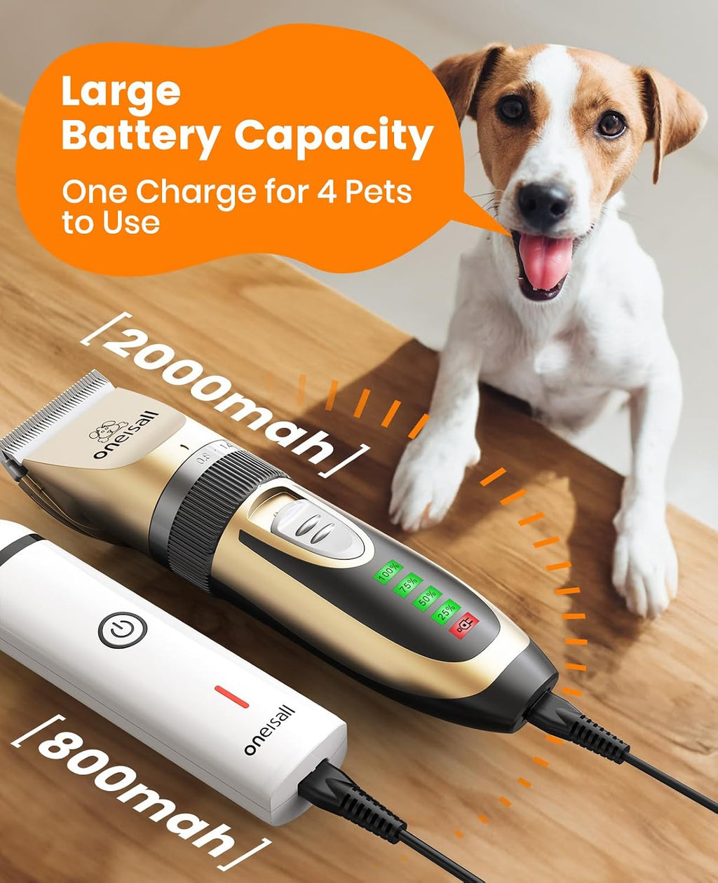 Quiet operation pet clippers being used on a small fluffy dog