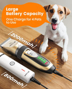 Quiet operation pet clippers being used on a small fluffy dog